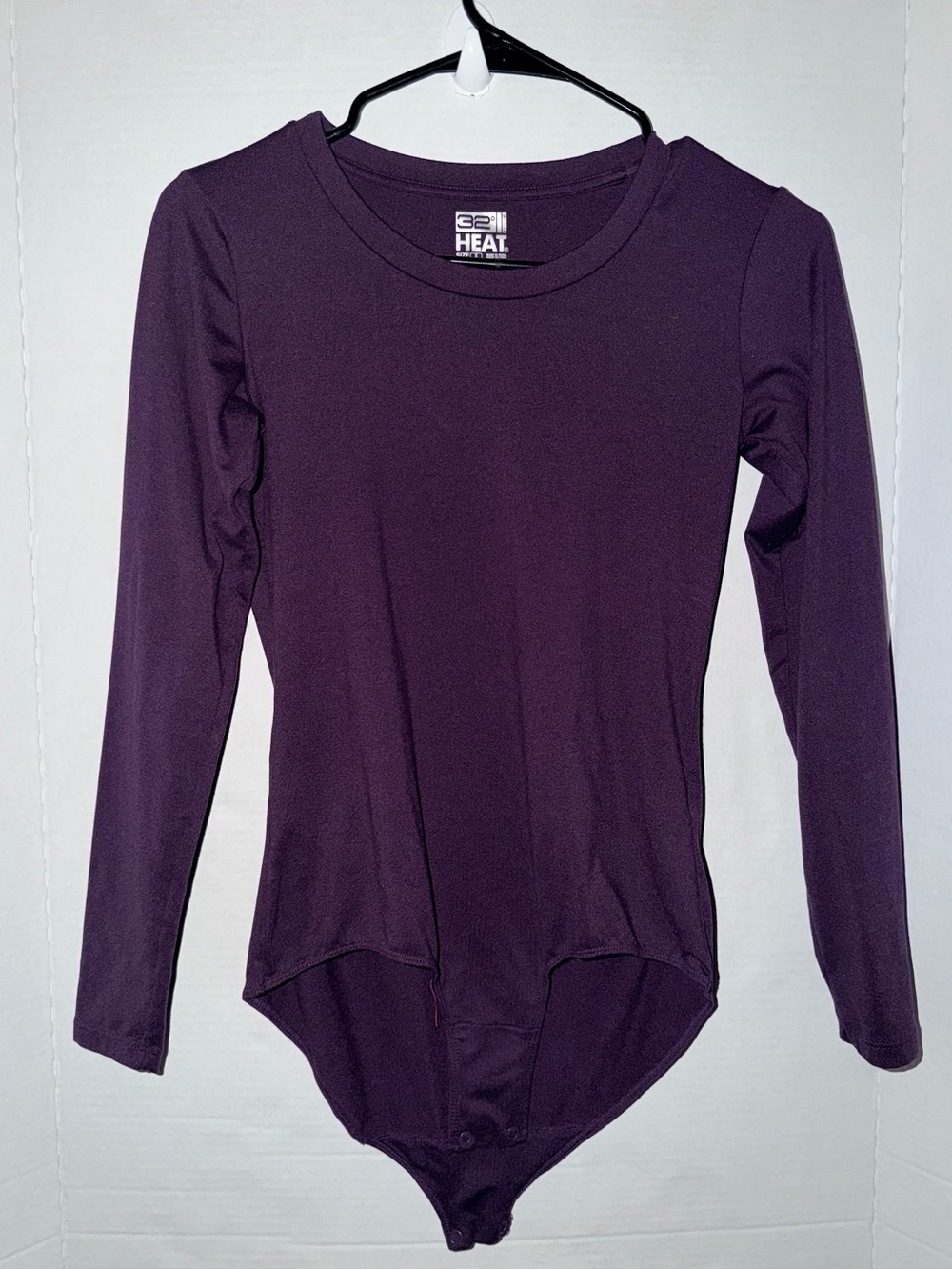 32 Degrees Long-Sleeve Deep Plum Bodysuit
